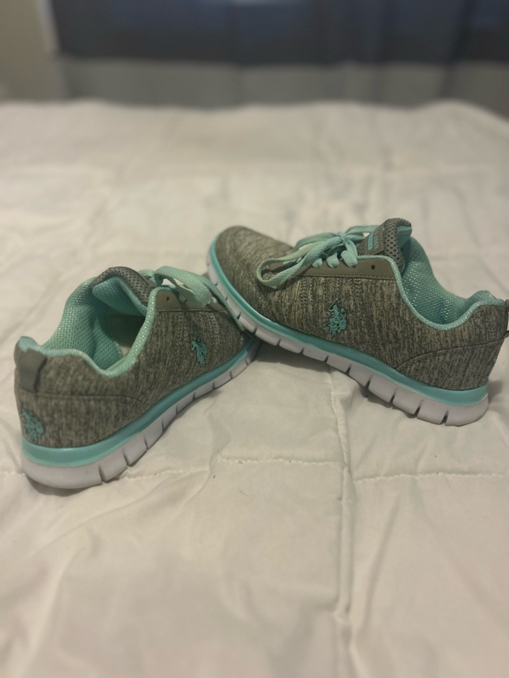 U.S. Polo Assn. Y2K Mint Teal and Gray Women’s Size 8 Athletic Sneakers